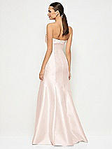 Alt View 3 Thumbnail - Blush Bow Cuff Strapless Princess Waist Trumpet Gown