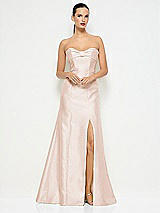 Alt View 1 Thumbnail - Cameo Bow Cuff Strapless Princess Waist Trumpet Gown