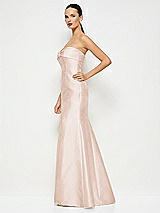 Alt View 2 Thumbnail - Cameo Bow Cuff Strapless Princess Waist Trumpet Gown