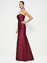 Alt View 2 Thumbnail - Cabernet Bow Cuff Strapless Princess Waist Trumpet Gown