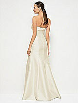 Alt View 3 Thumbnail - Champagne Bow Cuff Strapless Princess Waist Trumpet Gown