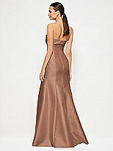 Alt View 3 Thumbnail - Cognac Bow Cuff Strapless Princess Waist Trumpet Gown