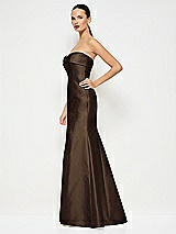 Alt View 2 Thumbnail - Espresso Bow Cuff Strapless Princess Waist Trumpet Gown