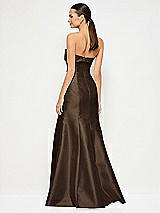 Alt View 3 Thumbnail - Espresso Bow Cuff Strapless Princess Waist Trumpet Gown