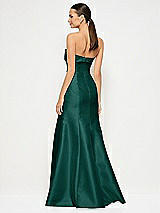 Alt View 3 Thumbnail - Evergreen Bow Cuff Strapless Princess Waist Trumpet Gown