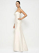 Alt View 2 Thumbnail - Ivory Bow Cuff Strapless Princess Waist Trumpet Gown