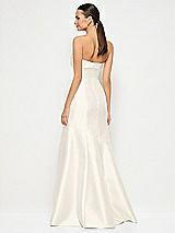 Alt View 3 Thumbnail - Ivory Bow Cuff Strapless Princess Waist Trumpet Gown