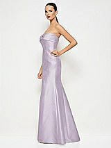 Alt View 2 Thumbnail - Lilac Haze Bow Cuff Strapless Princess Waist Trumpet Gown