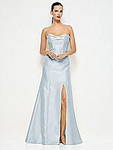 Alt View 1 Thumbnail - Mist Bow Cuff Strapless Princess Waist Trumpet Gown