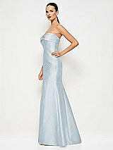 Alt View 2 Thumbnail - Mist Bow Cuff Strapless Princess Waist Trumpet Gown