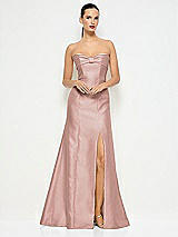Alt View 1 Thumbnail - Neu Nude Bow Cuff Strapless Princess Waist Trumpet Gown