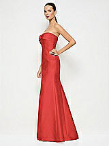 Alt View 2 Thumbnail - Poppy Red Bow Cuff Strapless Princess Waist Trumpet Gown