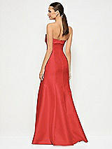 Alt View 3 Thumbnail - Poppy Red Bow Cuff Strapless Princess Waist Trumpet Gown