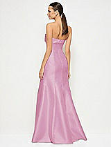 Alt View 3 Thumbnail - Powder Pink Bow Cuff Strapless Princess Waist Trumpet Gown