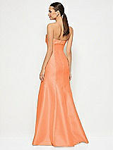 Alt View 3 Thumbnail - Portofino Orange Bow Cuff Strapless Princess Waist Trumpet Gown