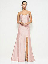Alt View 1 Thumbnail - Rose Bow Cuff Strapless Princess Waist Trumpet Gown