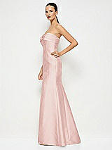 Alt View 2 Thumbnail - Rose Bow Cuff Strapless Princess Waist Trumpet Gown