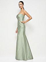 Alt View 2 Thumbnail - Sage Bow Cuff Strapless Princess Waist Trumpet Gown