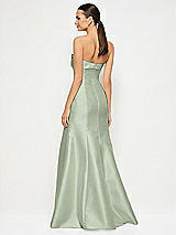 Alt View 3 Thumbnail - Sage Bow Cuff Strapless Princess Waist Trumpet Gown