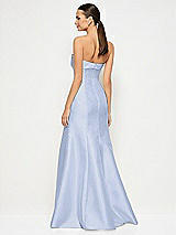Alt View 3 Thumbnail - Sky Blue Bow Cuff Strapless Princess Waist Trumpet Gown