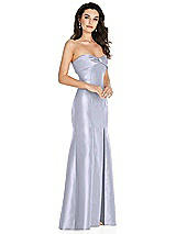 Side View Thumbnail - Silver Dove Bow Cuff Strapless Princess Waist Trumpet Gown
