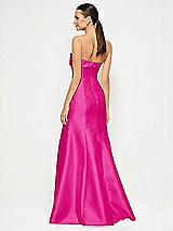 Alt View 3 Thumbnail - Think Pink Bow Cuff Strapless Princess Waist Trumpet Gown