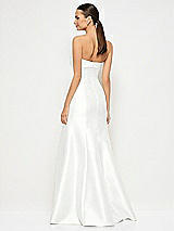 Alt View 3 Thumbnail - White Bow Cuff Strapless Princess Waist Trumpet Gown