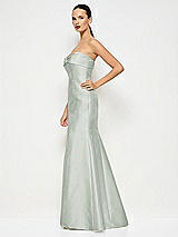 Alt View 2 Thumbnail - Willow Green Bow Cuff Strapless Princess Waist Trumpet Gown