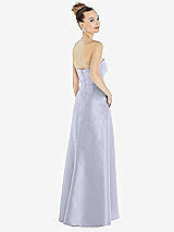 Alt View 3 Thumbnail - Silver Dove Strapless Satin Gown with Draped Front Slit and Pockets