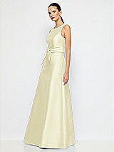 Alt View 2 Thumbnail - Butter Yellow Jewel-Neck V-Back Maxi Dress with Mini Sash