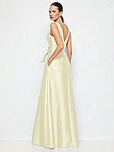 Alt View 3 Thumbnail - Butter Yellow Jewel-Neck V-Back Maxi Dress with Mini Sash