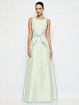Alt View 1 Thumbnail - Mint Green Jewel-Neck V-Back Maxi Dress with Mini Sash