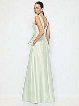 Alt View 3 Thumbnail - Mint Green Jewel-Neck V-Back Maxi Dress with Mini Sash