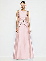 Alt View 1 Thumbnail - Ballet Pink Jewel-Neck V-Back Maxi Dress with Mini Sash