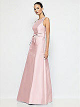 Alt View 2 Thumbnail - Ballet Pink Jewel-Neck V-Back Maxi Dress with Mini Sash