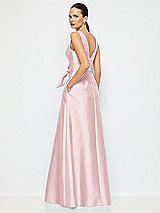 Alt View 3 Thumbnail - Ballet Pink Jewel-Neck V-Back Maxi Dress with Mini Sash