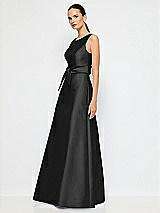 Alt View 2 Thumbnail - Black Jewel-Neck V-Back Maxi Dress with Mini Sash