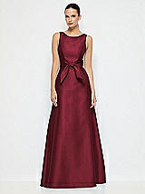 Alt View 1 Thumbnail - Cabernet Jewel-Neck V-Back Maxi Dress with Mini Sash