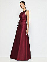 Alt View 2 Thumbnail - Cabernet Jewel-Neck V-Back Maxi Dress with Mini Sash