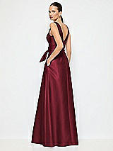 Alt View 3 Thumbnail - Cabernet Jewel-Neck V-Back Maxi Dress with Mini Sash