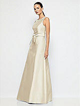 Alt View 2 Thumbnail - Champagne Jewel-Neck V-Back Maxi Dress with Mini Sash