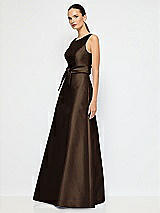 Alt View 2 Thumbnail - Espresso Jewel-Neck V-Back Maxi Dress with Mini Sash