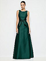 Alt View 1 Thumbnail - Evergreen Jewel-Neck V-Back Maxi Dress with Mini Sash