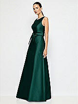 Alt View 2 Thumbnail - Evergreen Jewel-Neck V-Back Maxi Dress with Mini Sash