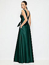 Alt View 3 Thumbnail - Evergreen Jewel-Neck V-Back Maxi Dress with Mini Sash