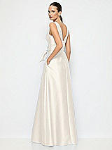 Alt View 3 Thumbnail - Ivory Jewel-Neck V-Back Maxi Dress with Mini Sash