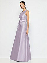 Alt View 2 Thumbnail - Lilac Haze Jewel-Neck V-Back Maxi Dress with Mini Sash