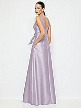 Alt View 3 Thumbnail - Lilac Haze Jewel-Neck V-Back Maxi Dress with Mini Sash