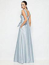 Alt View 3 Thumbnail - Mist Jewel-Neck V-Back Maxi Dress with Mini Sash