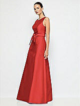 Alt View 2 Thumbnail - Poppy Red Jewel-Neck V-Back Maxi Dress with Mini Sash